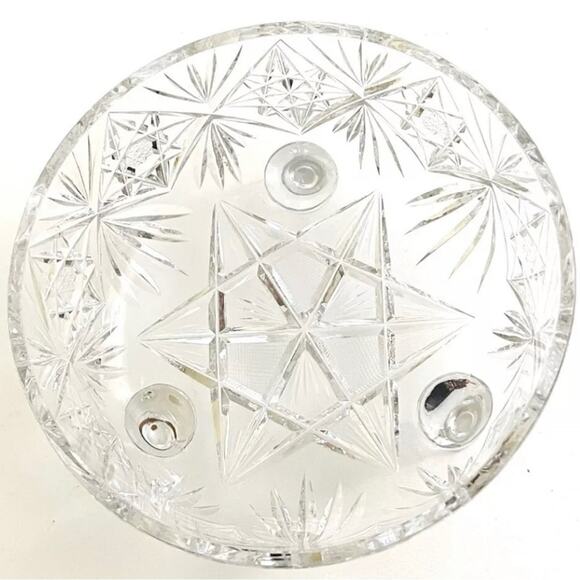 Antique American Brilliant Cut Glass Footed Bowl Centerpiece Fruit Salad Dining - Picture 5 of 6